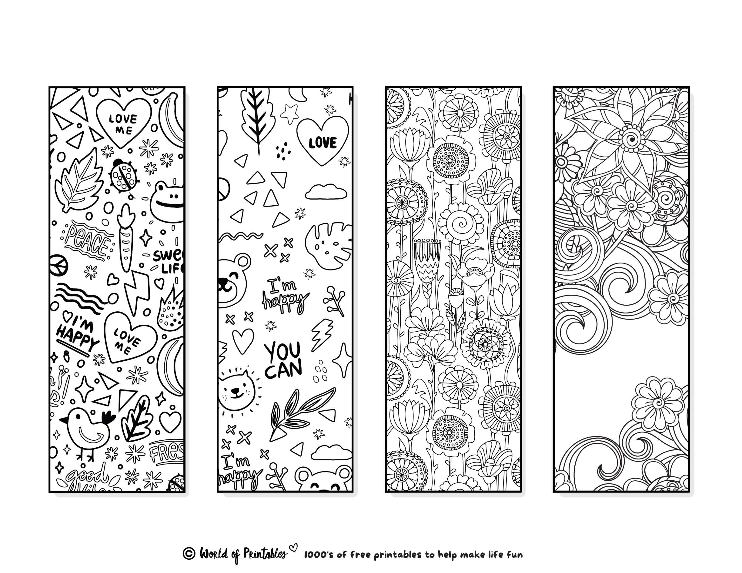 Blank Printable Bookmarks