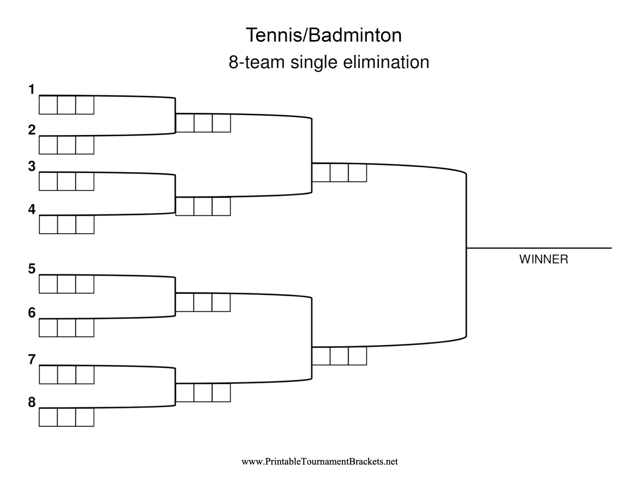 Printable Brackets For Tennis And Other Tournaments Free 