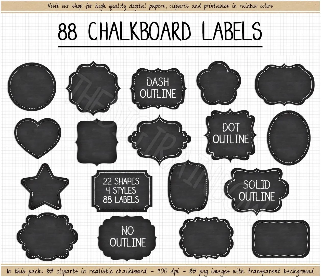 Printable Chalkboard Labels Etsy