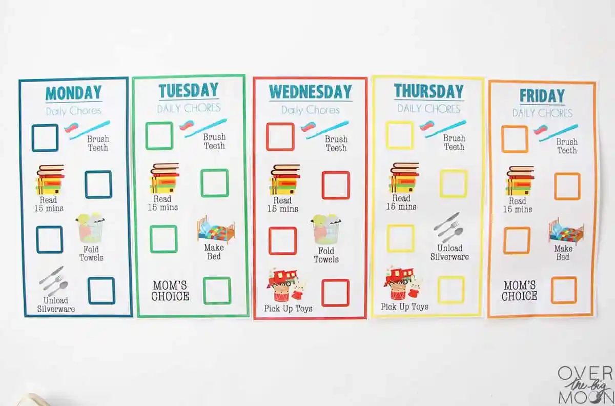 Blank Printable Chore Chart Toddler