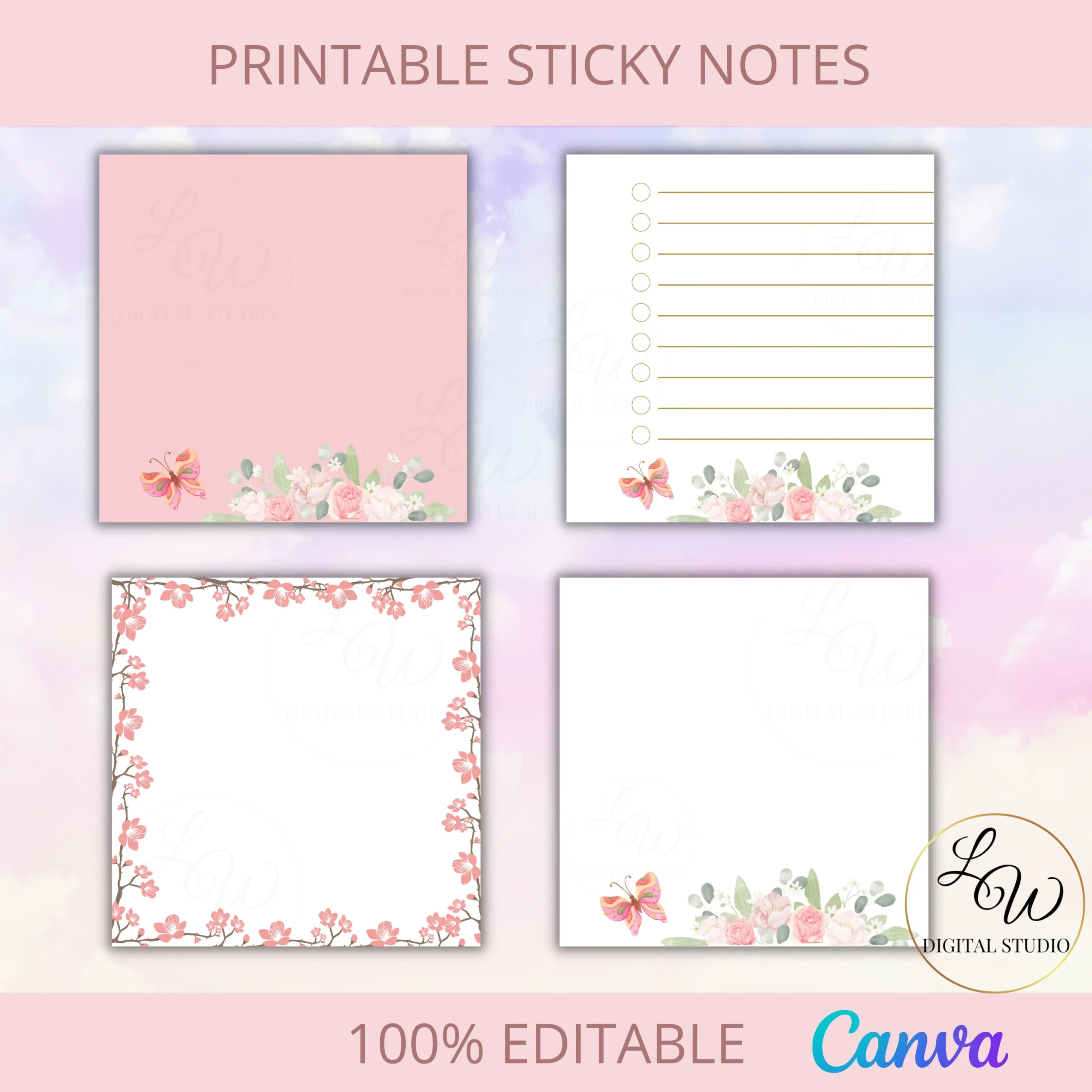 Printable Cute Sticky Notes Etsy Singapore