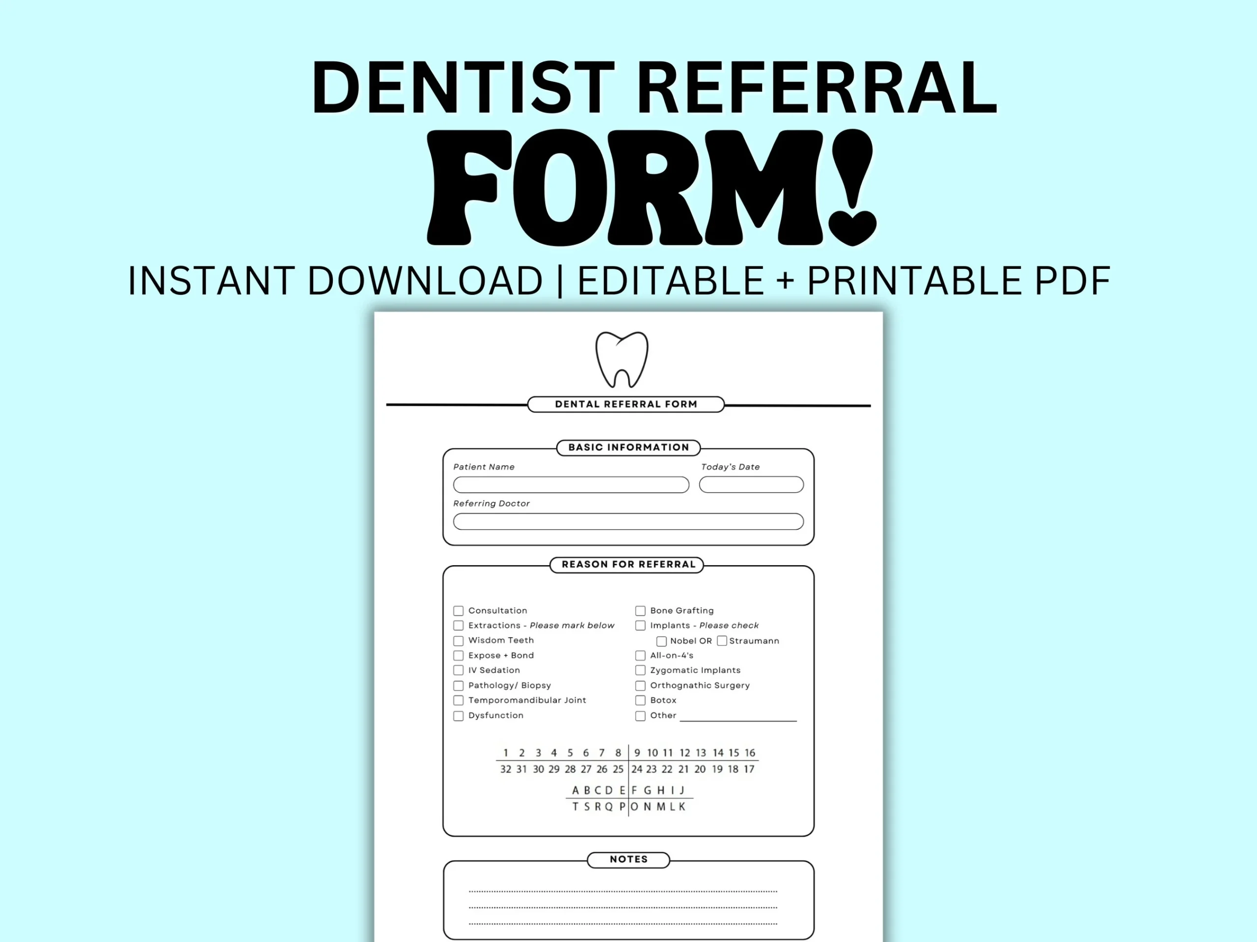 Printable Dental Patient Referral Form Oral Surgery Dentist 