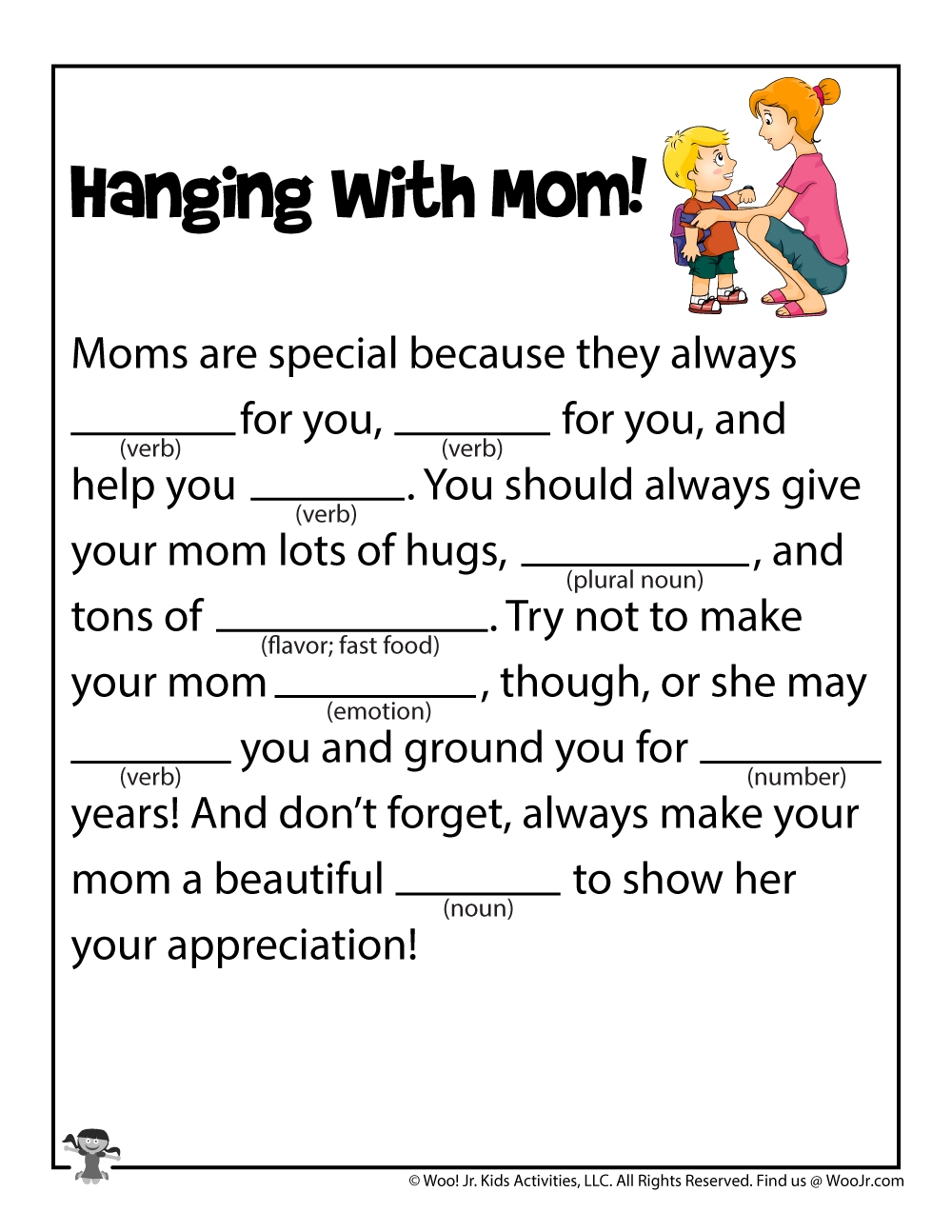 Blank Funny Fill-In Printable Stories