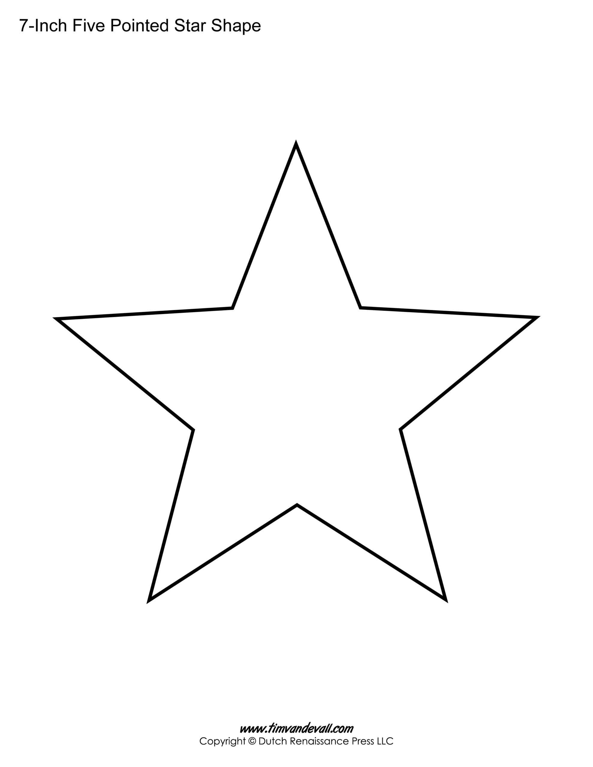 Printable Five Pointed Star Templates Blank Shape PDFs