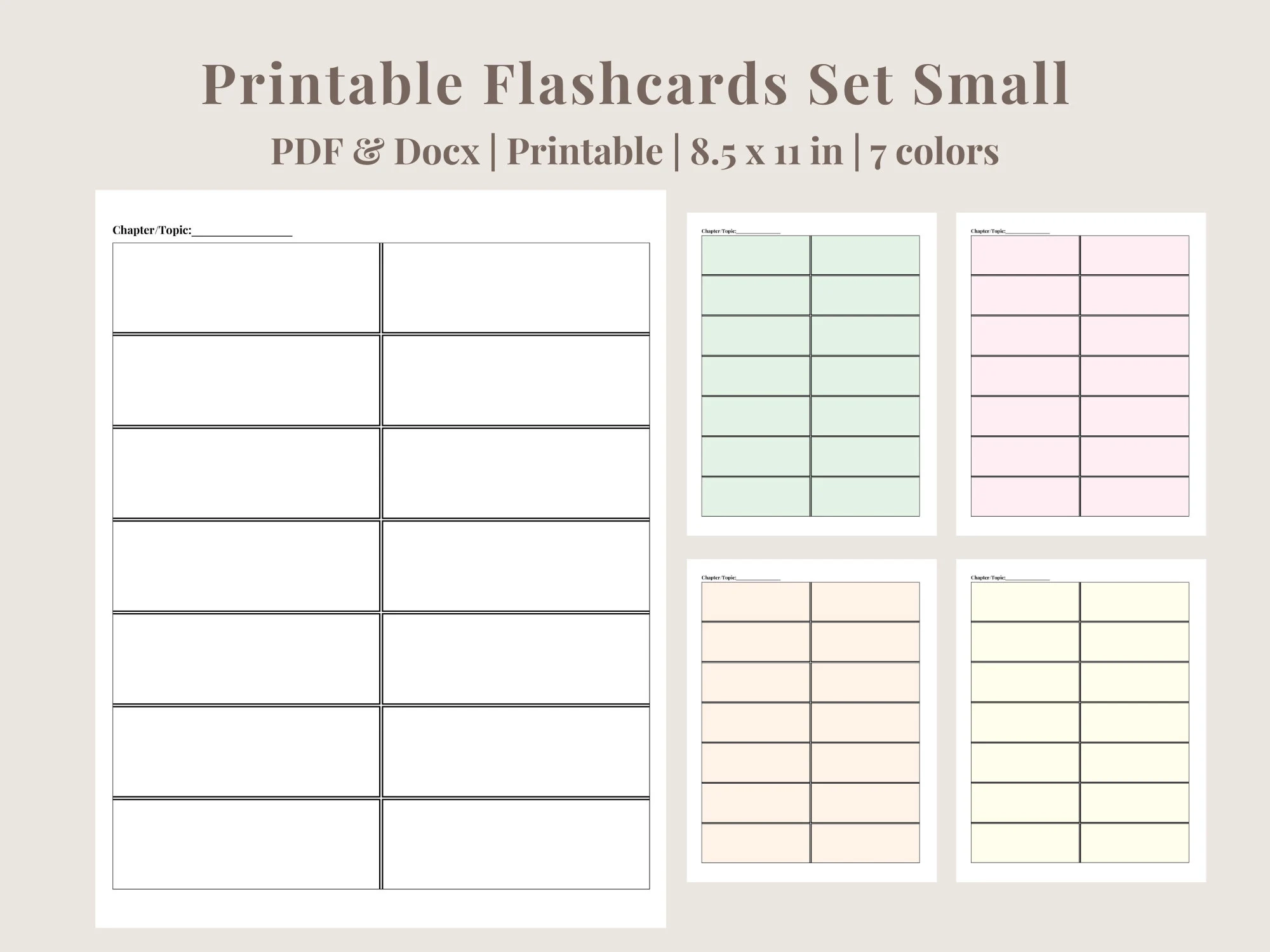 Printable Flash Cards Editable Flash Cards 7 Blank Flashcards 