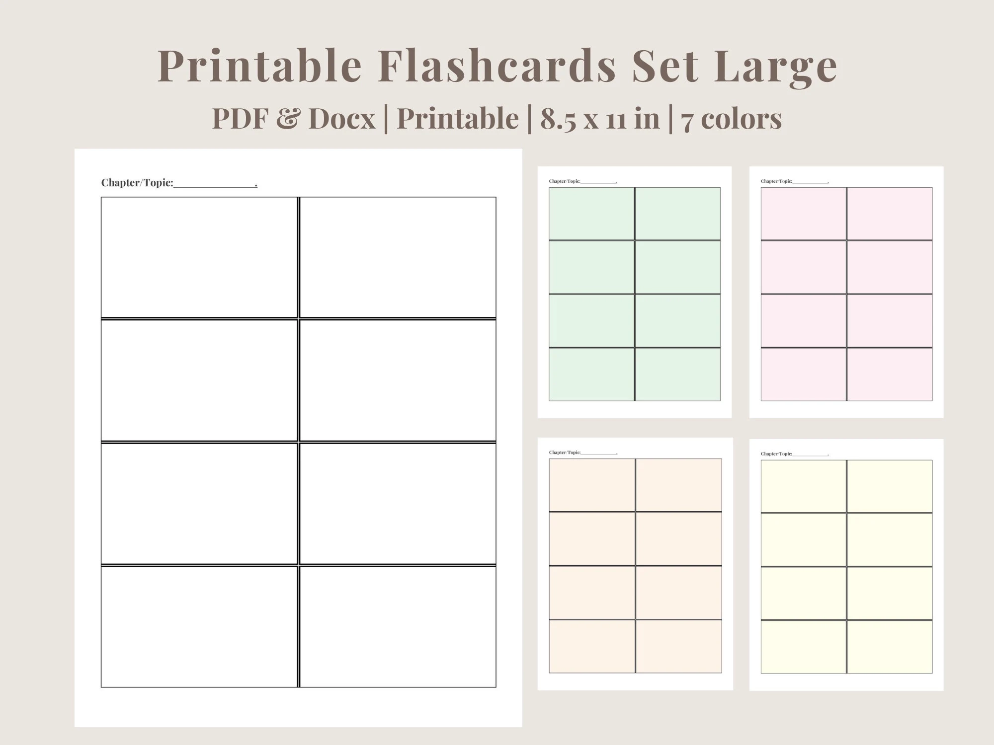 Blank Printable Notecards