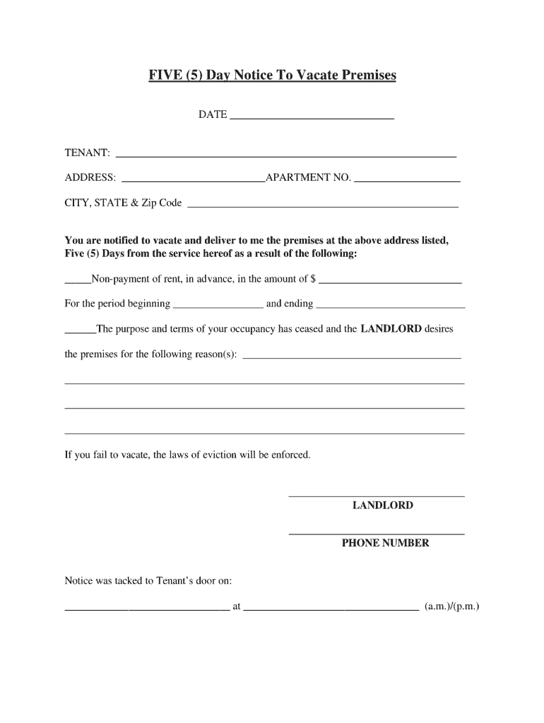 Free Printable Blank Eviction Form