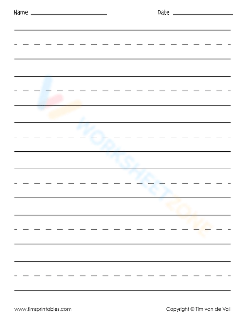 Blank Handwriting Worksheets Printable