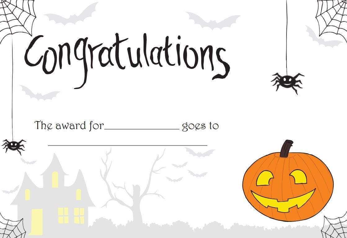 Free Printable Blank Halloween Certificates