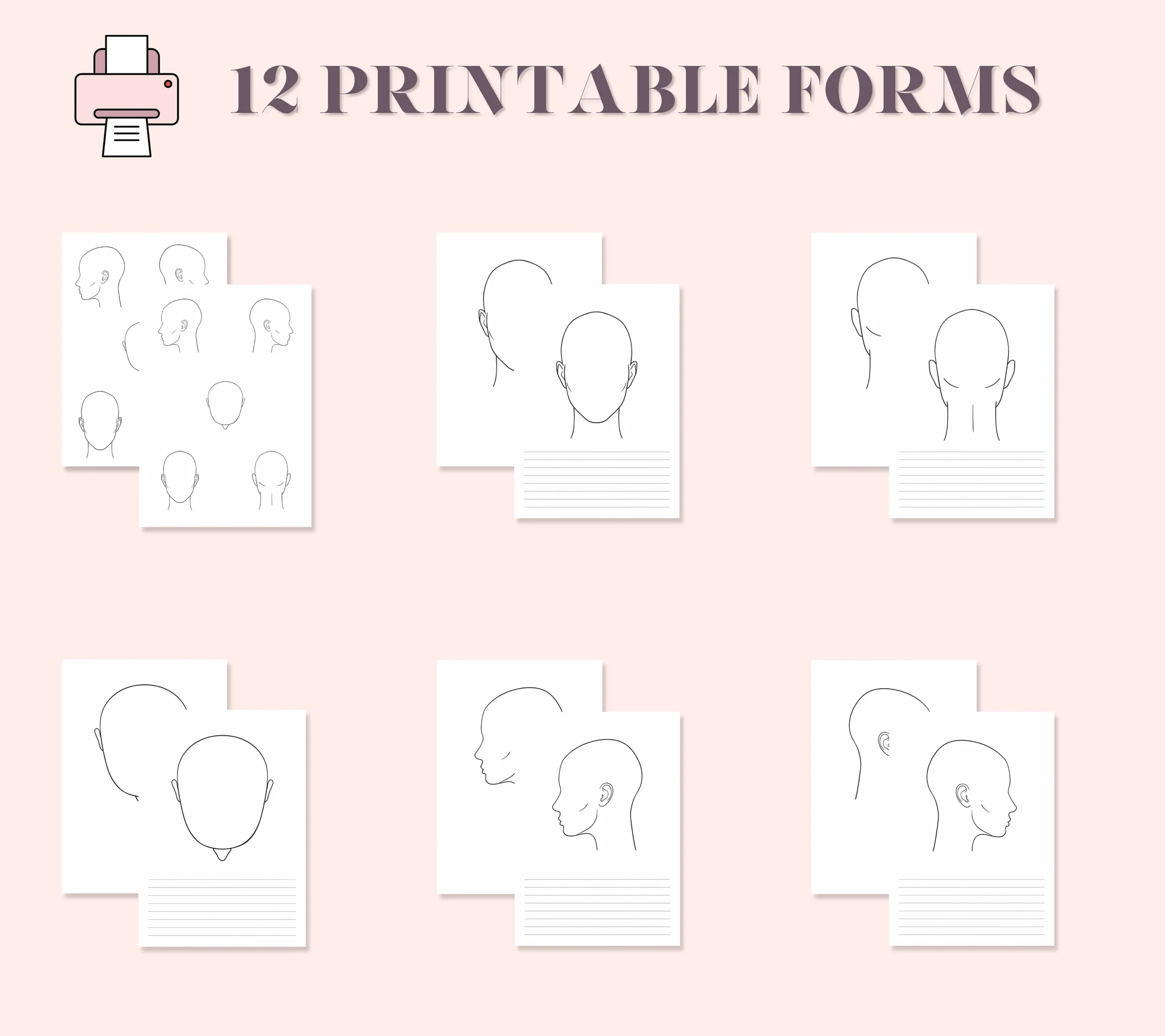 Blank Head Form Printable Haircutting