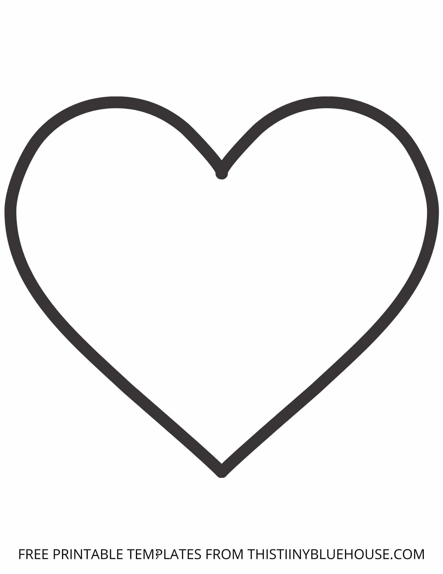 Printable Heart Template small Medium Large 