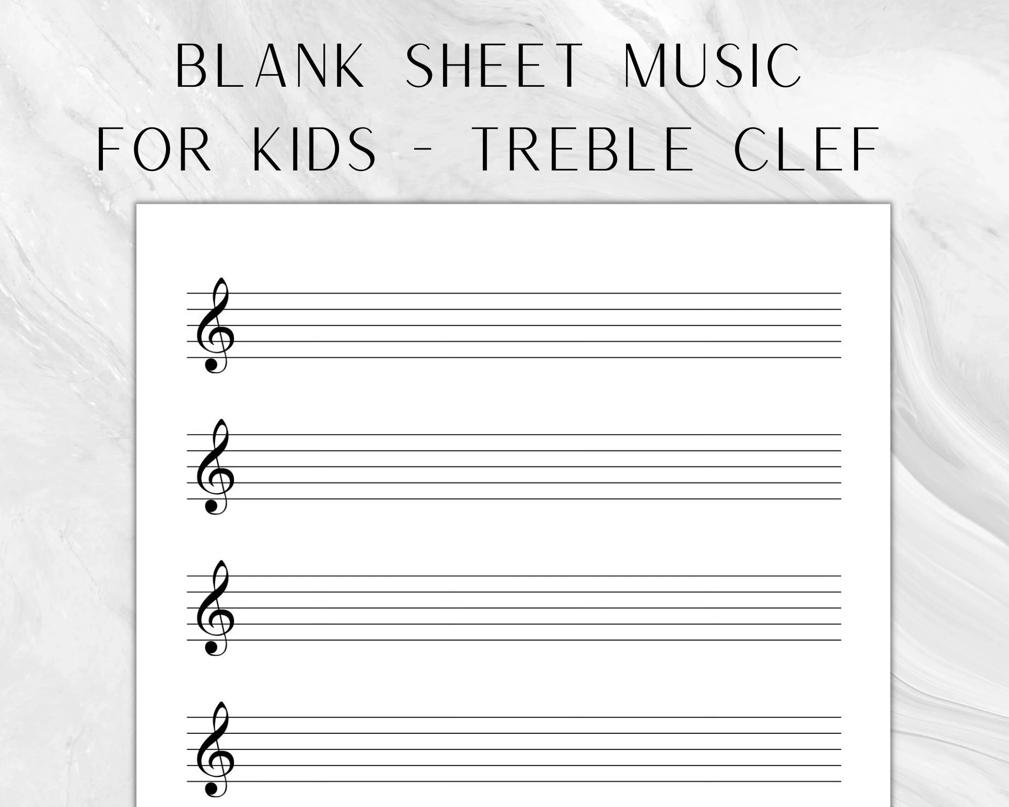 Printable Blank Treble Staff