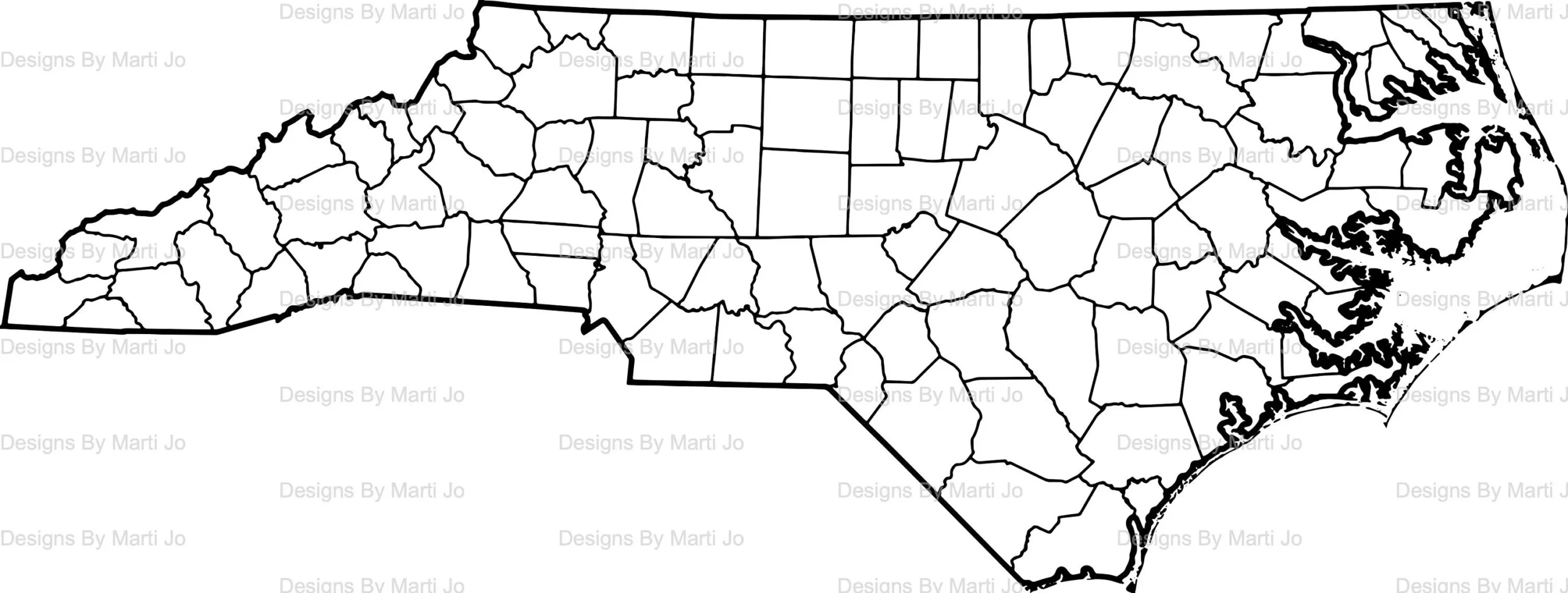 Printable North Carolina Map Printable NC County Map Digital 