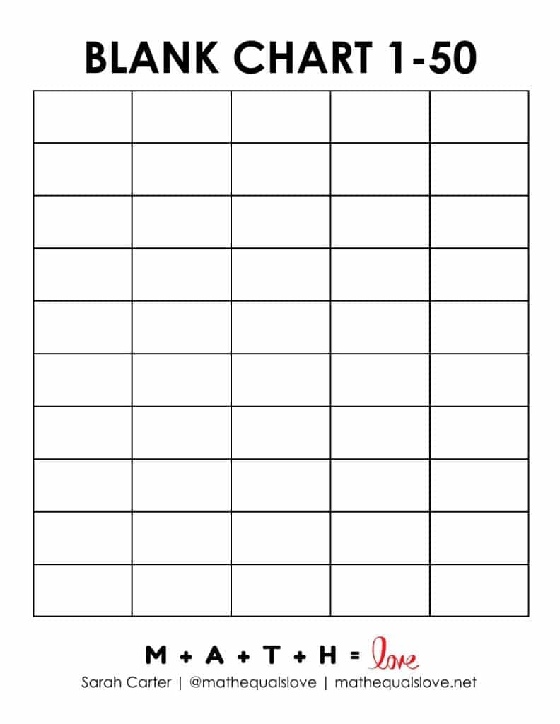 Printable Blank Numbered List 1-50