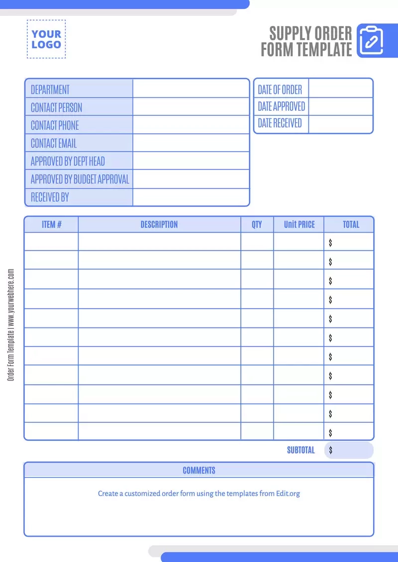 Blank Free Printable Forms
