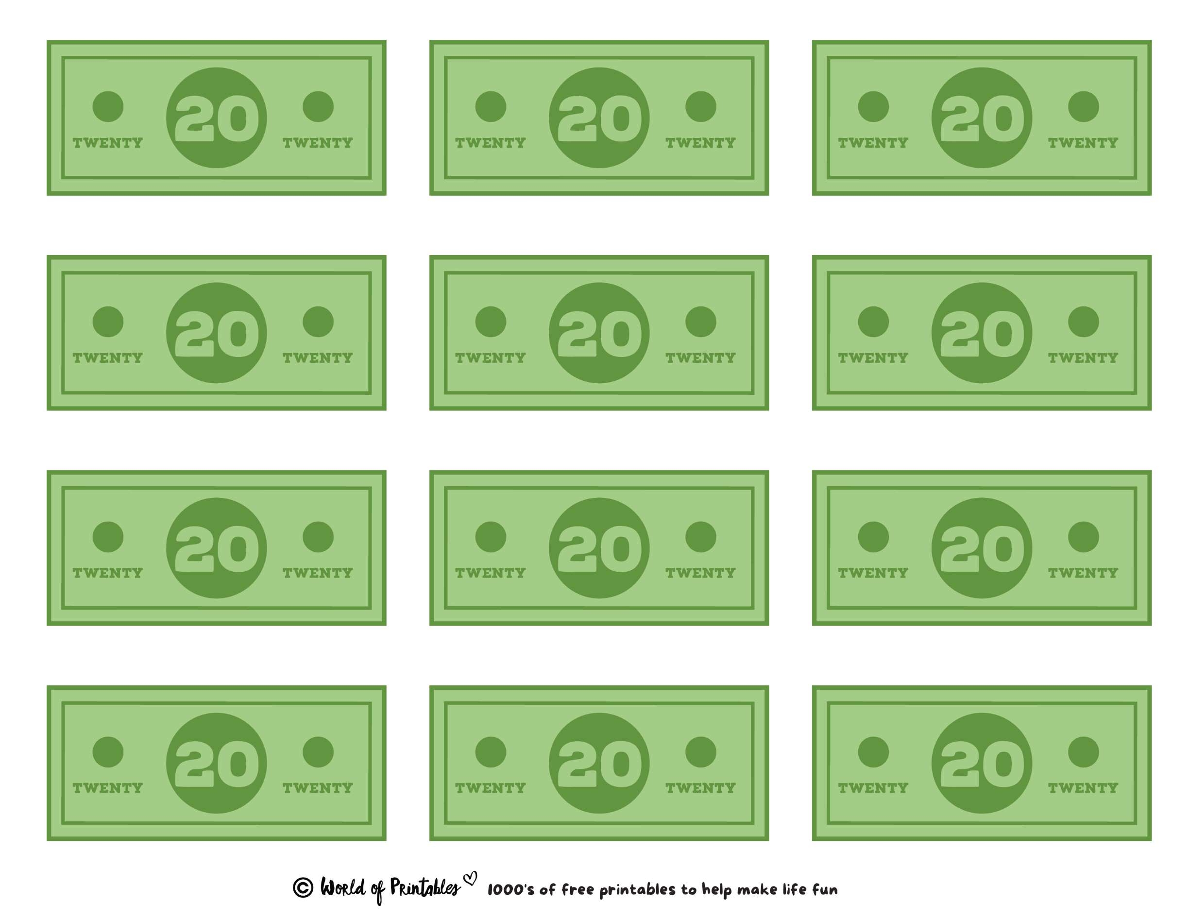 Blank Yellow Kids Printable Coins