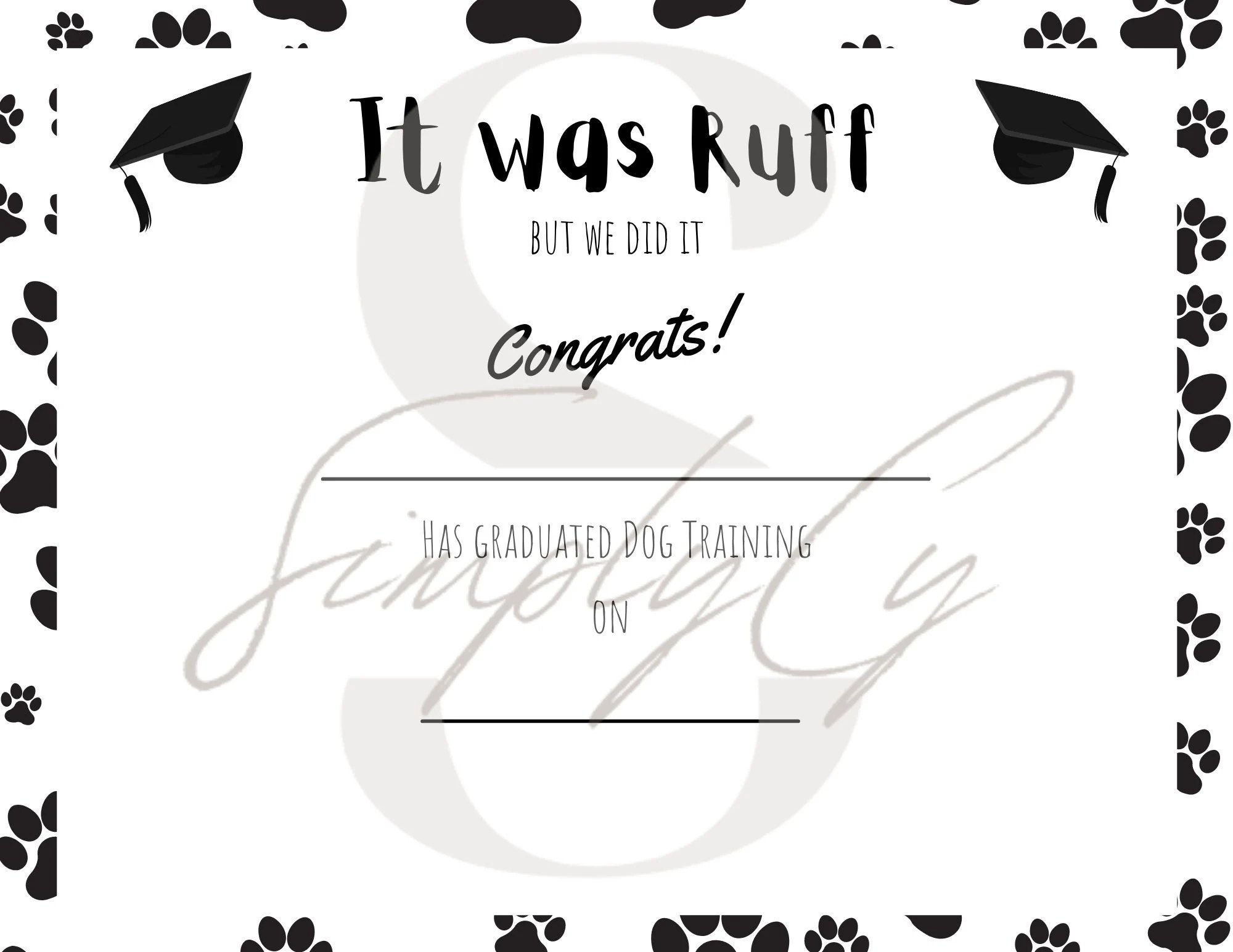 Printable Puppy dog Graduation Certificate Printable 