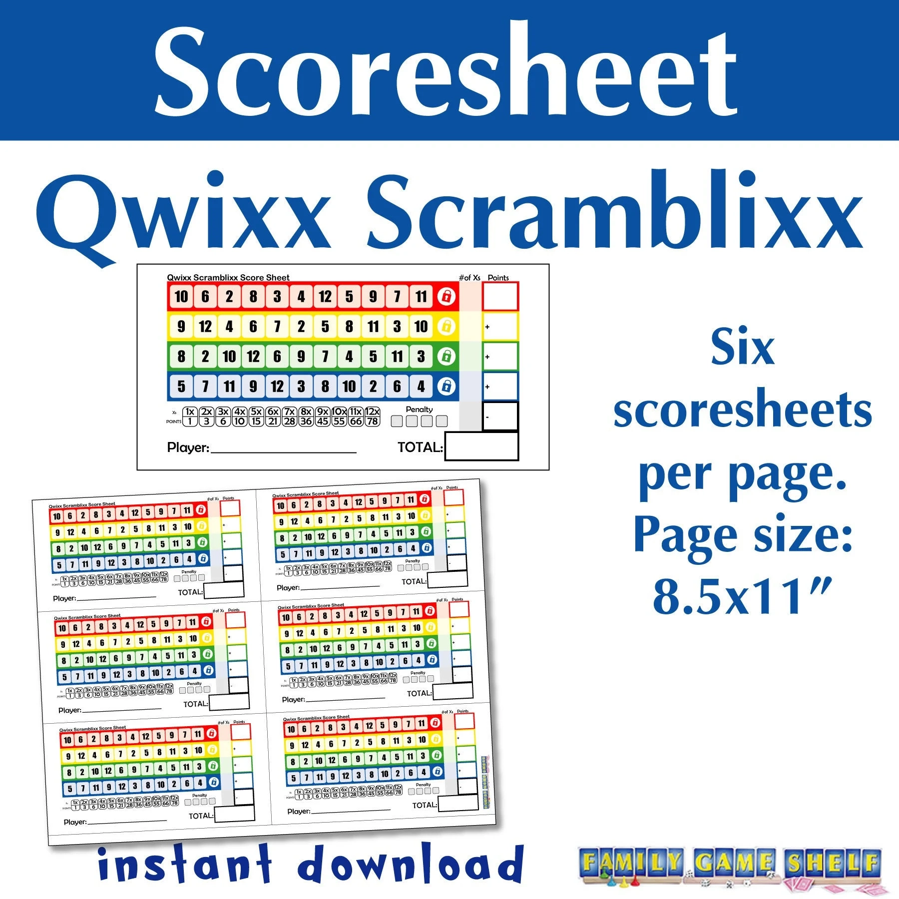Printable Qwixx Scramblixx Scoresheets Qwixx Scramblixx Score 