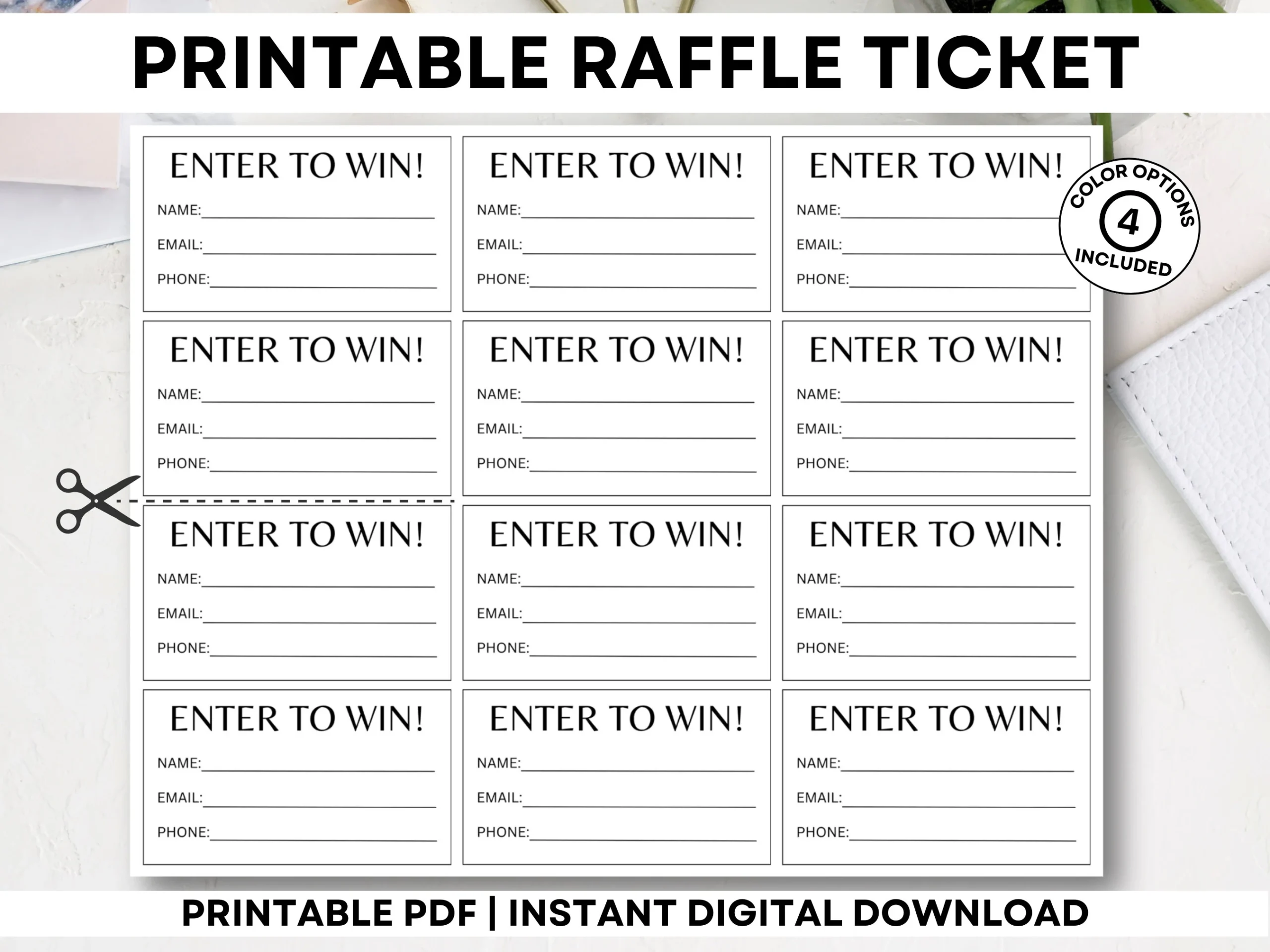 Blank Printable Raffle Ticket