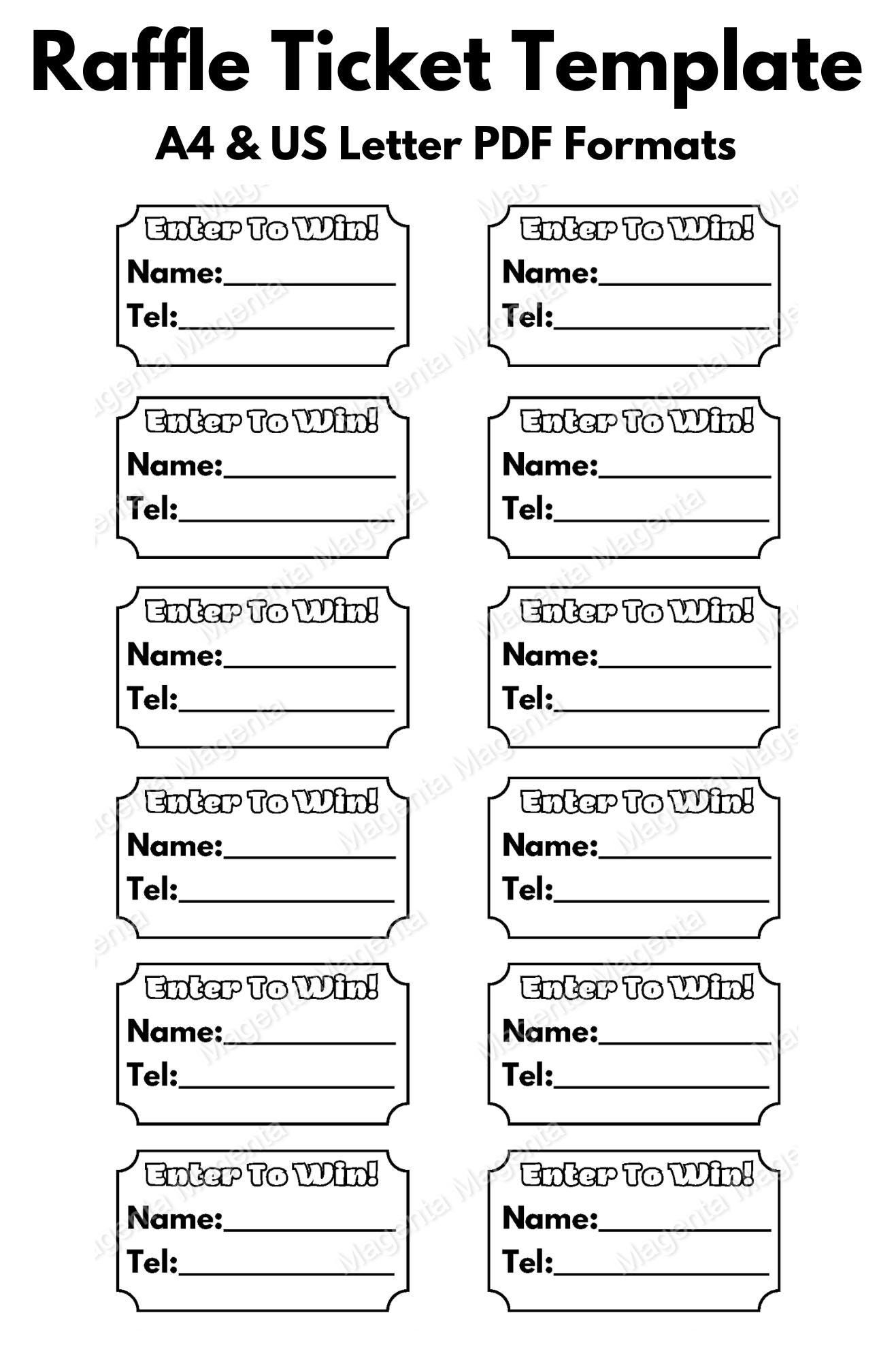 Blank Printable Raffle Tickets