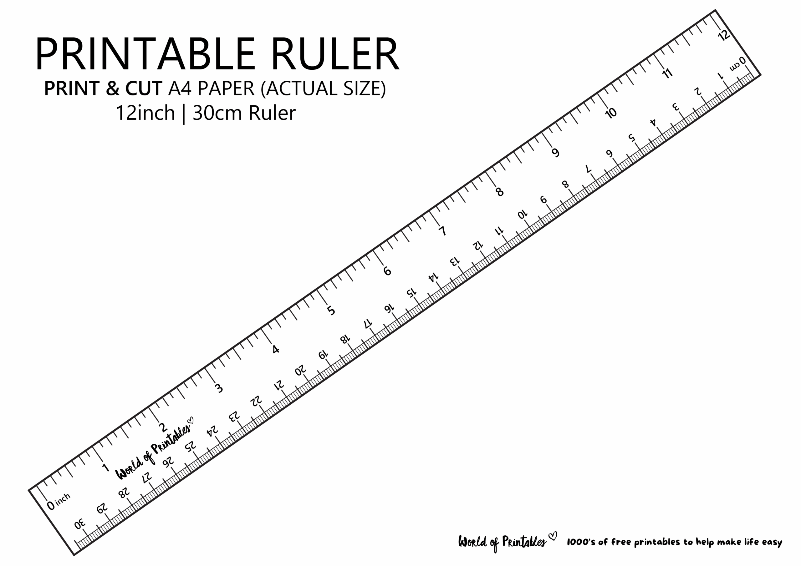 Printable Ruler Free Accurate Ruler Inches CM MM World Of 