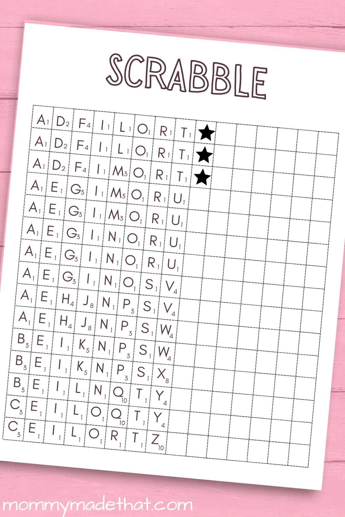 Blank Scrabble Tiles Printable