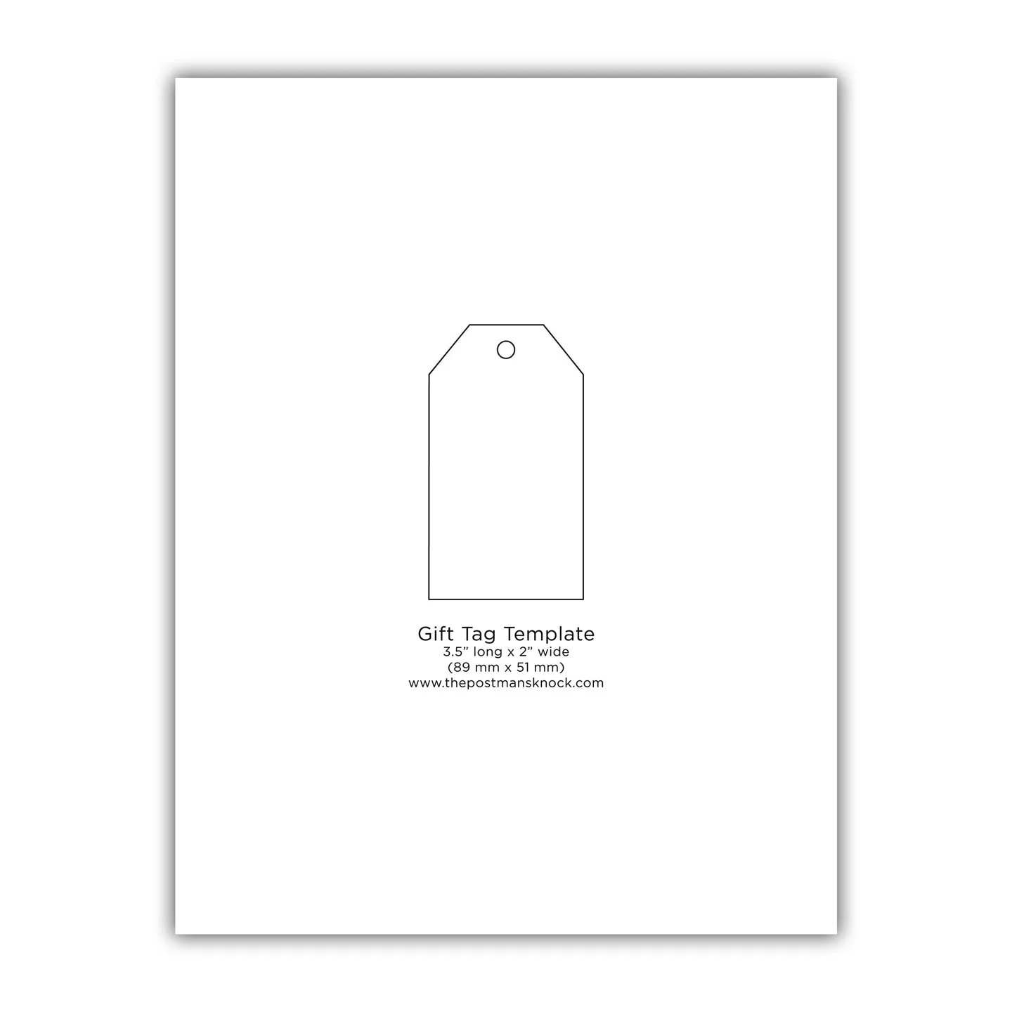 Printable Simple Gift Tag Template The Postman s Knock