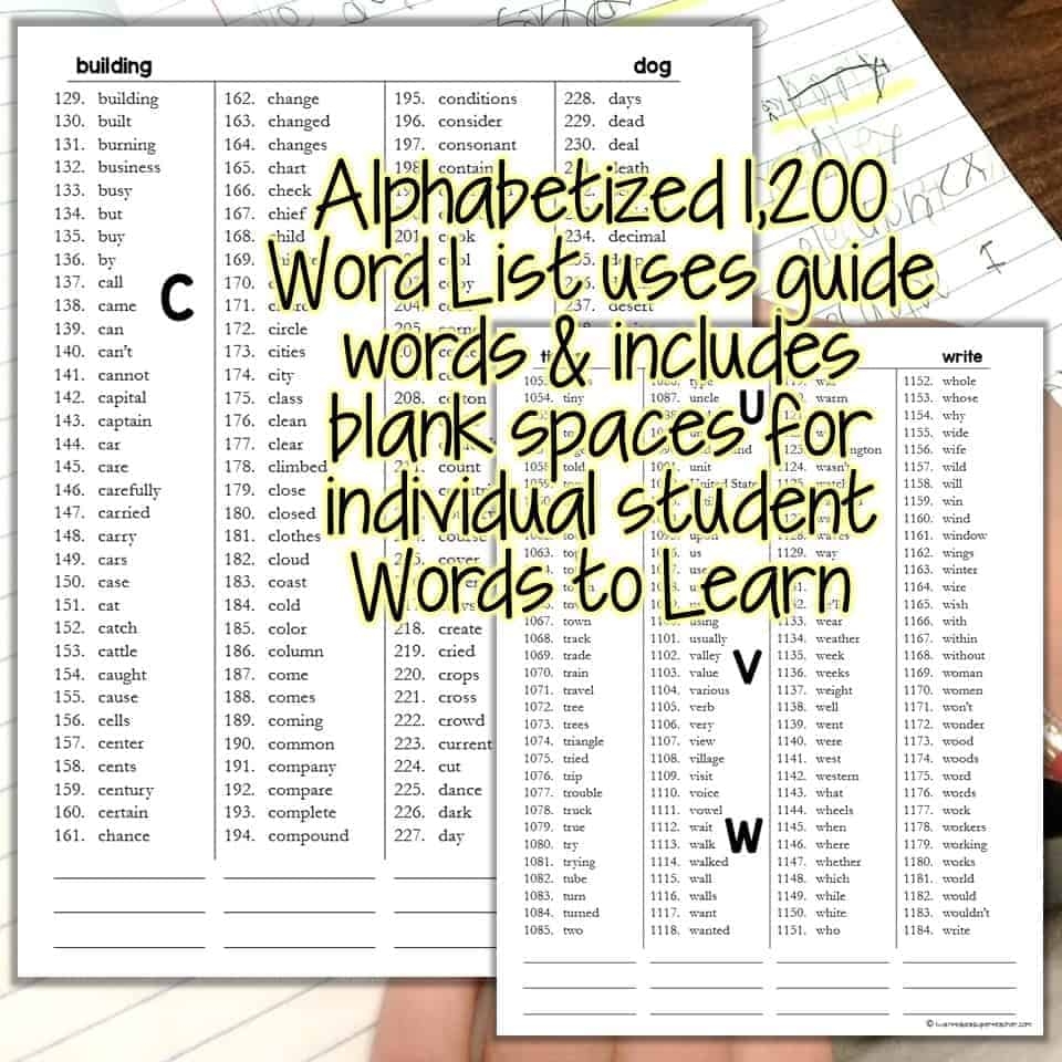 Printable Student Dictionary 