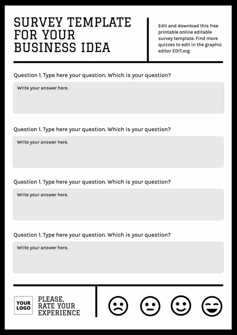 Blank Survey Template Printable