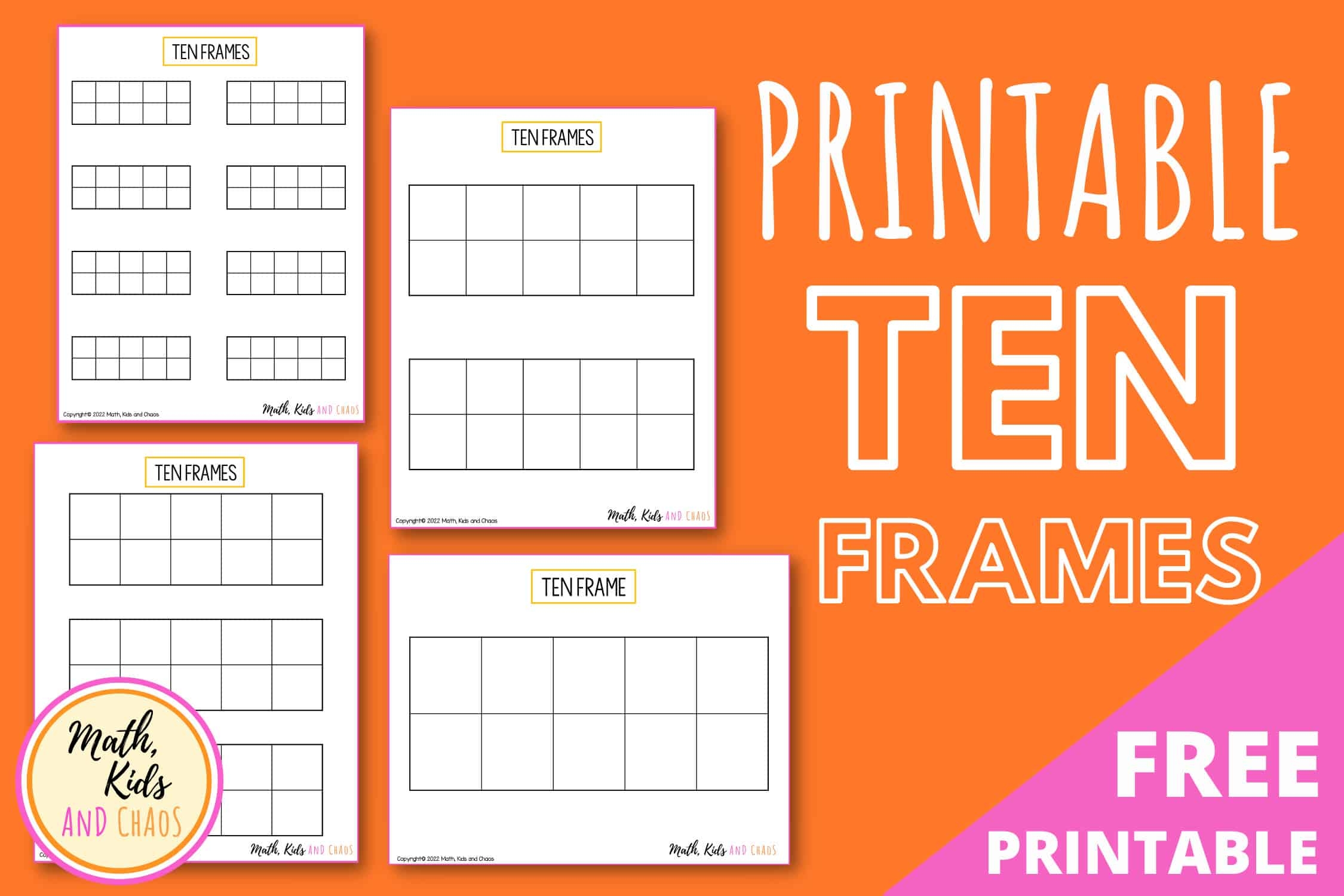 Blank Ten Frames Printables