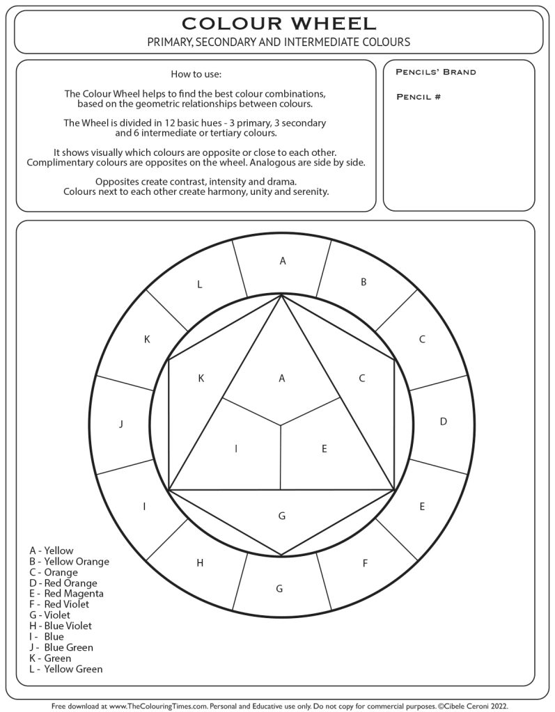 Printable The Colour Wheel The Colouring Times
