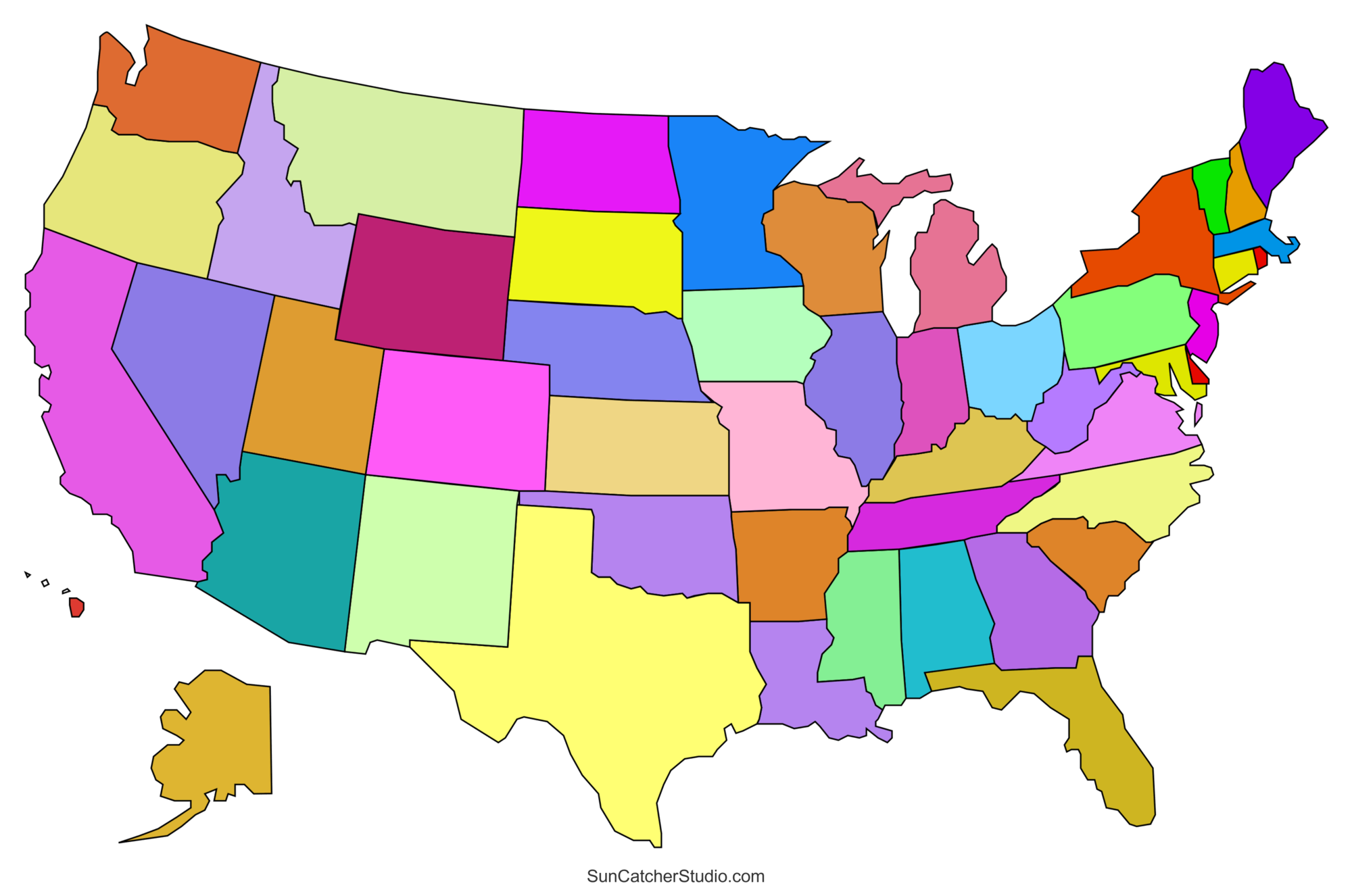 Blank States Printable Map