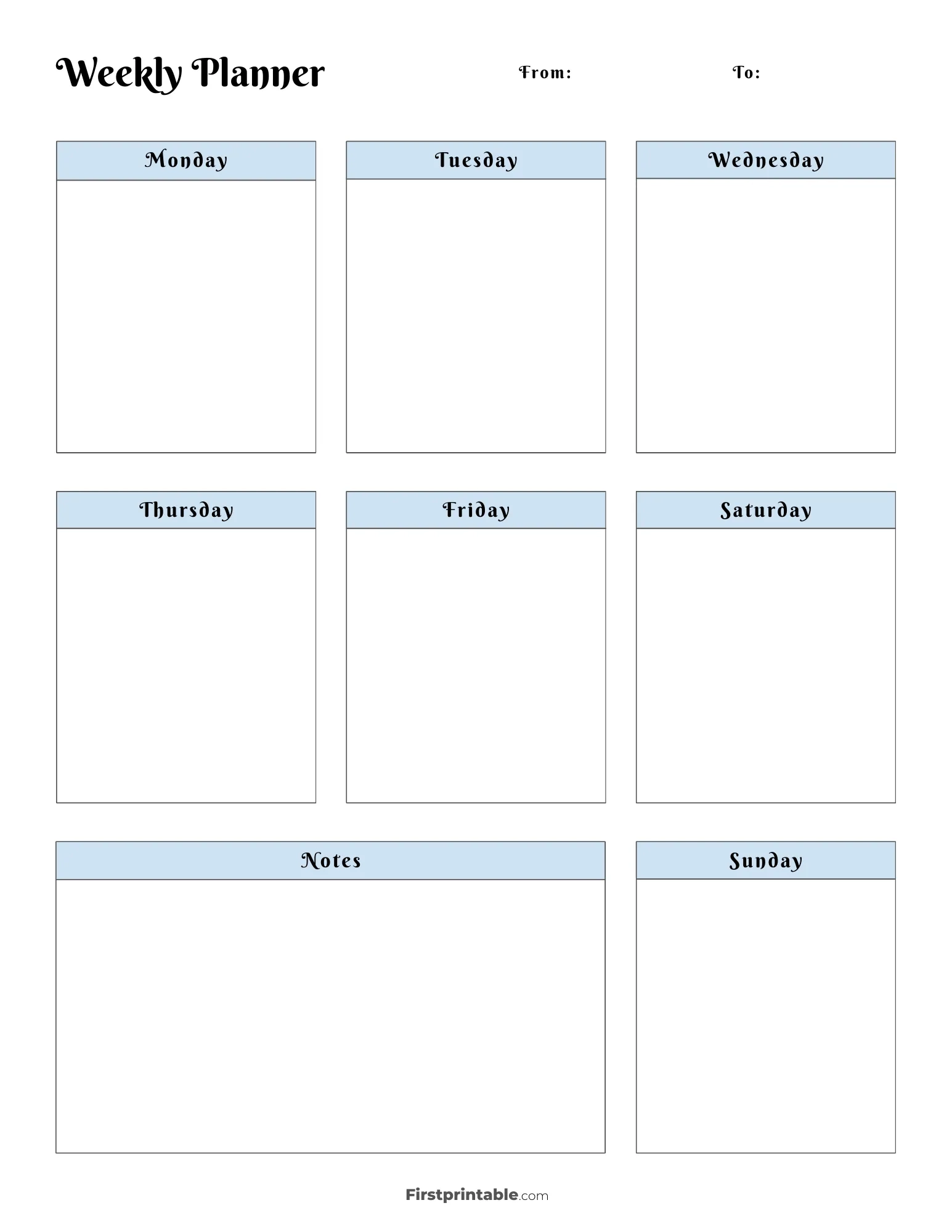 Printable Weekly Calendar amp Planner Free Templates