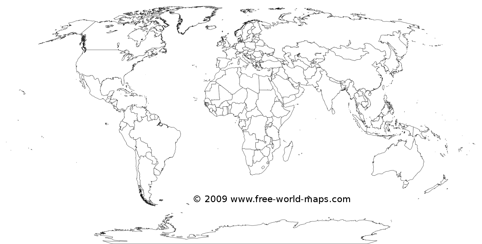 Printable White transparent Political Blank World Map C3 Free 