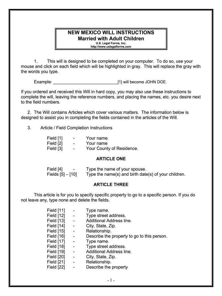 Blank Will Form Printable