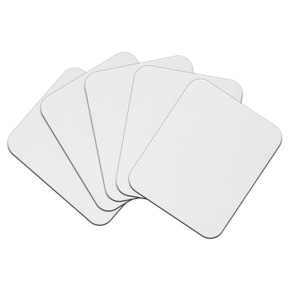 PRINTNAWAB Blank White Sublimation Mousepad For Heat Transfer Press Printing Rectangular Mouse Pad 22cm X 18cm X 0 2cm Set Of 5 Buy PRINTNAWAB 