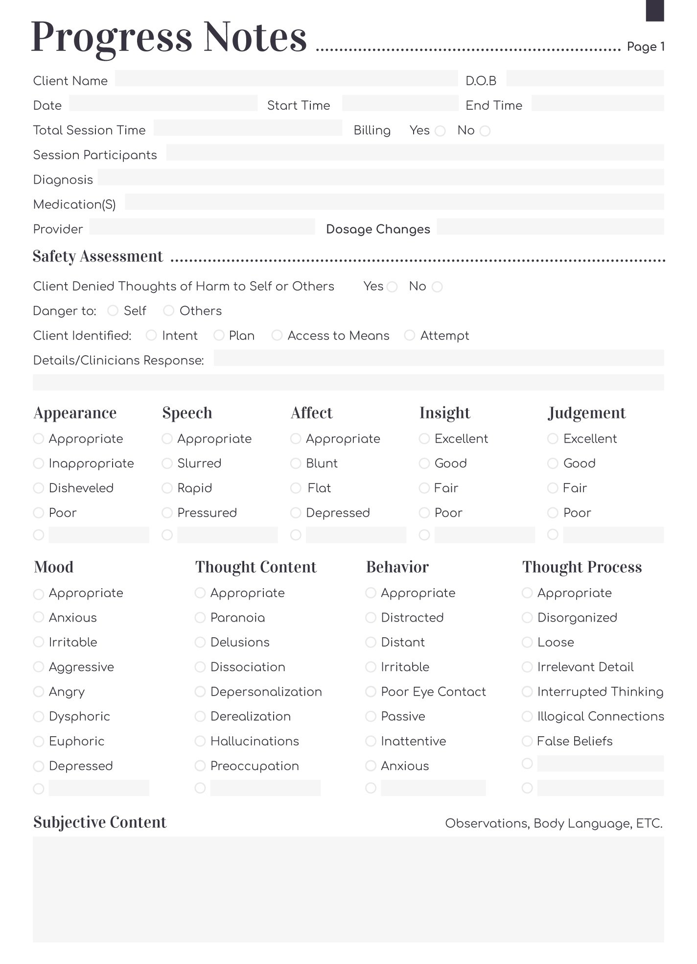 Progress Notes Free Google Docs Template Gdoc io