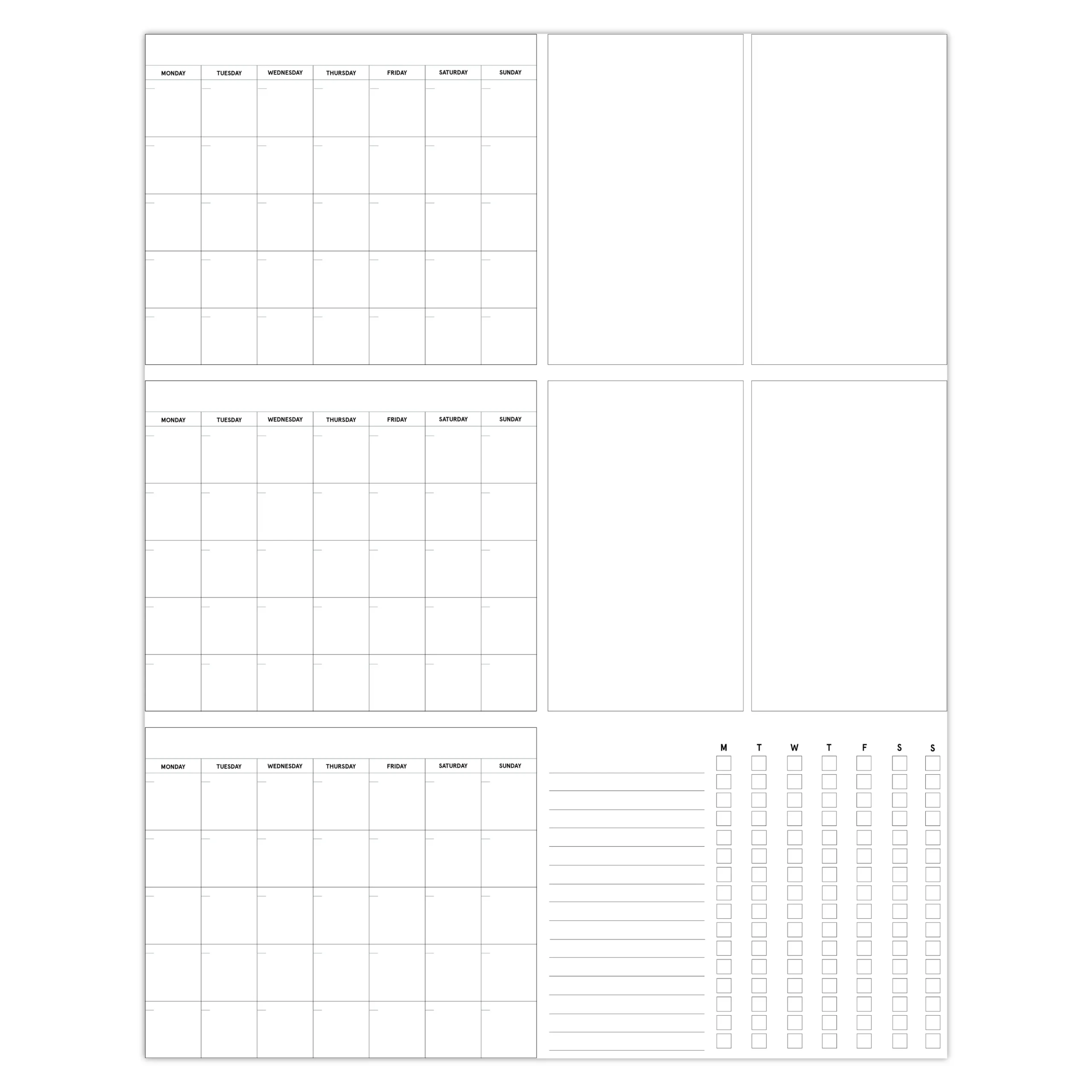 Printable Blank Calendar For Wall