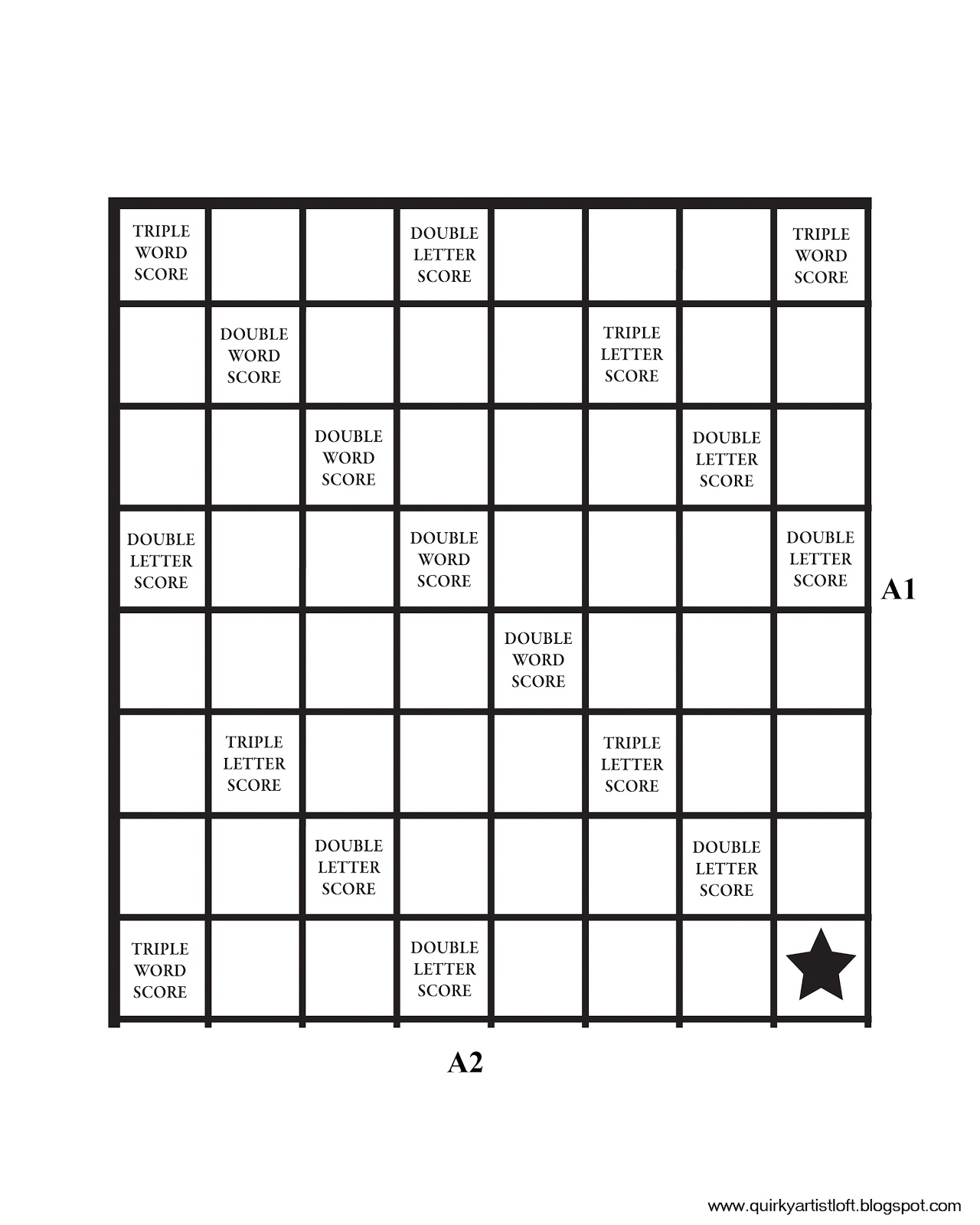 Quirky Artist Loft DIY Printable Scrabble Board