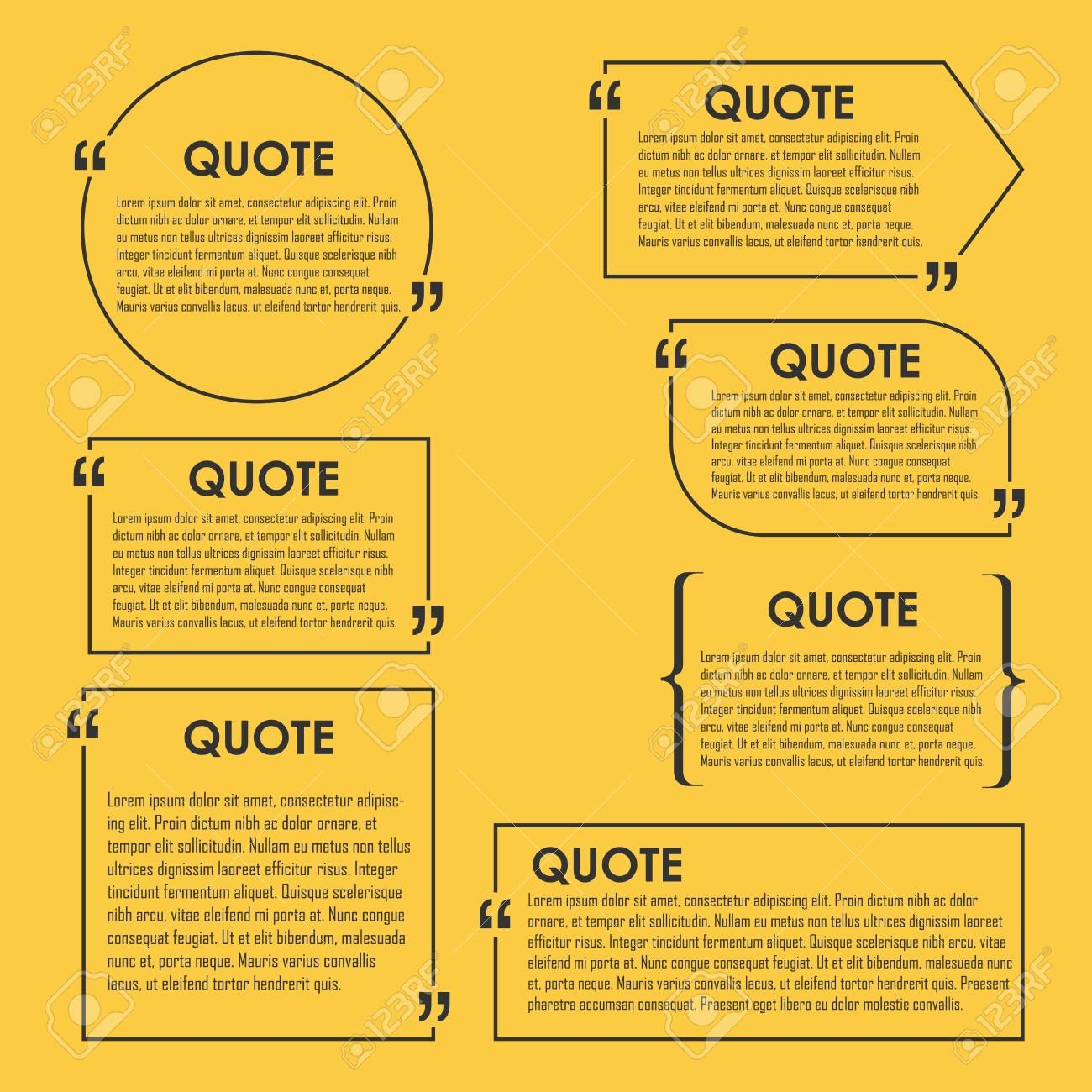 Quote Blank Template Quote Bubble Empty Template Circle 