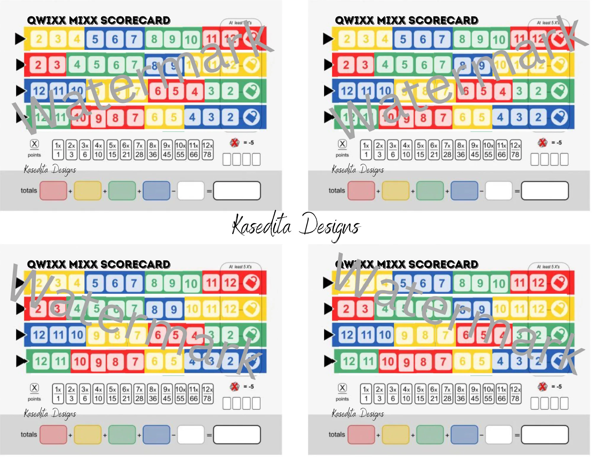 Blank Qwixx Printable Board