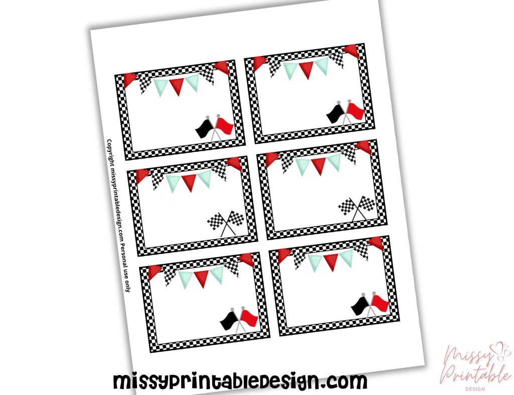 Race Car Party Ideas And Free Printables MissyPrintableDesign