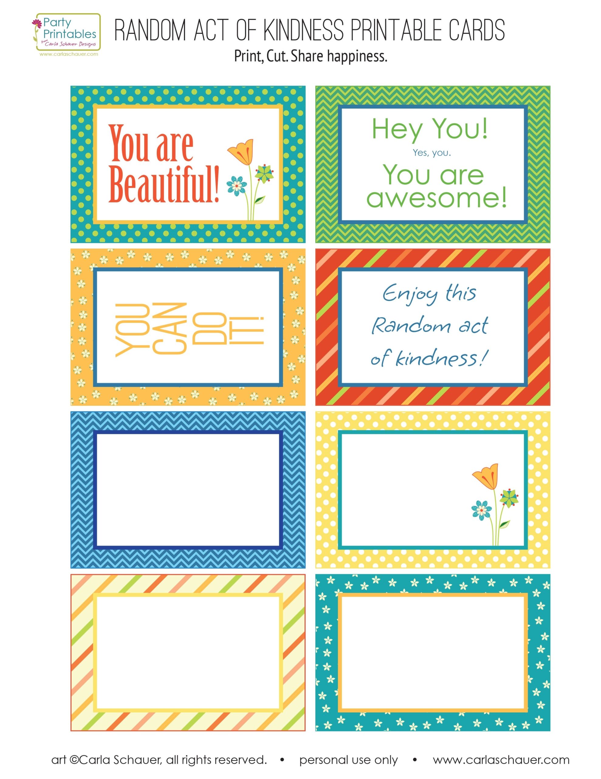 Blank Kindness Cards Printable