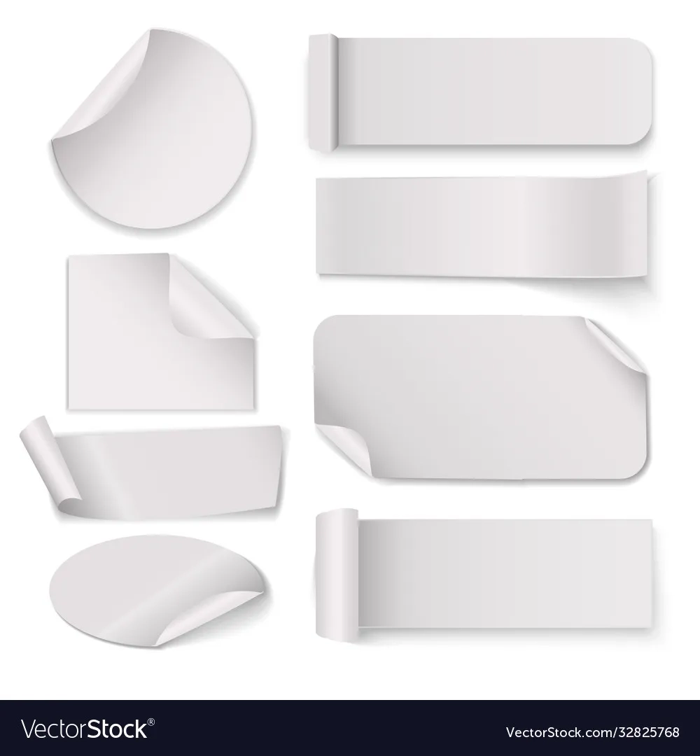 Realistische Detaillierte 3d Wei e Leere Aufkleber Vorlage
