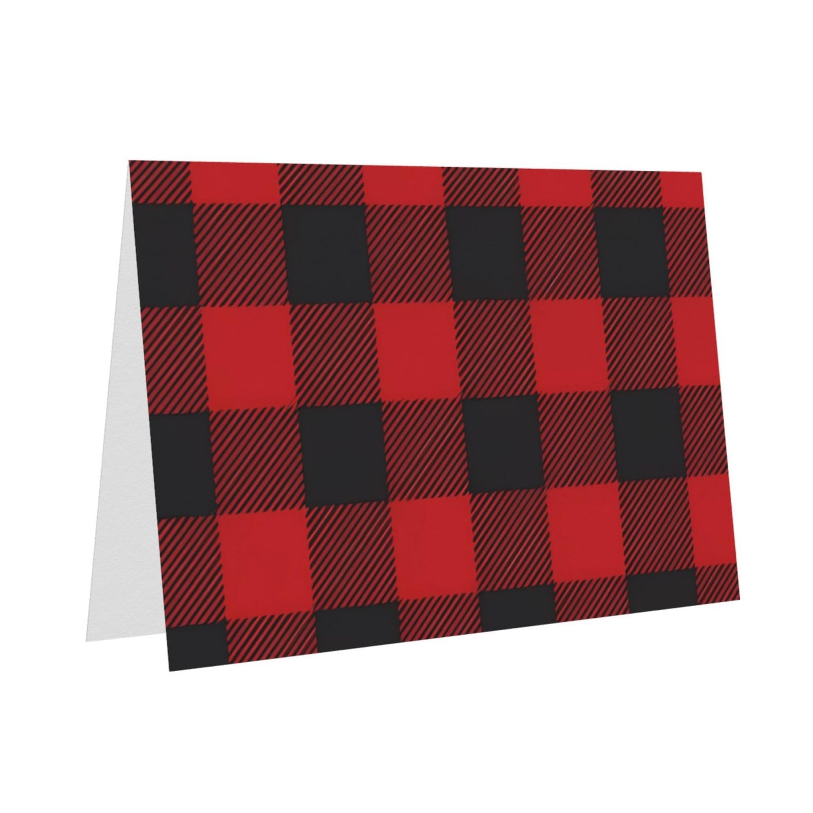 Red Black Buffalo Check Print Greeting Cards Blank Card With 
