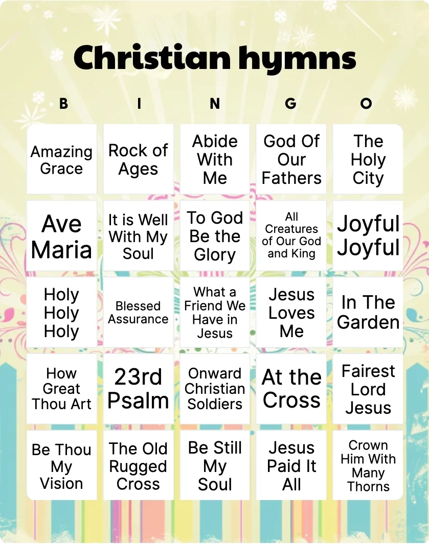 Religious Bingo Printable amp Customizable Bingo Card Creator