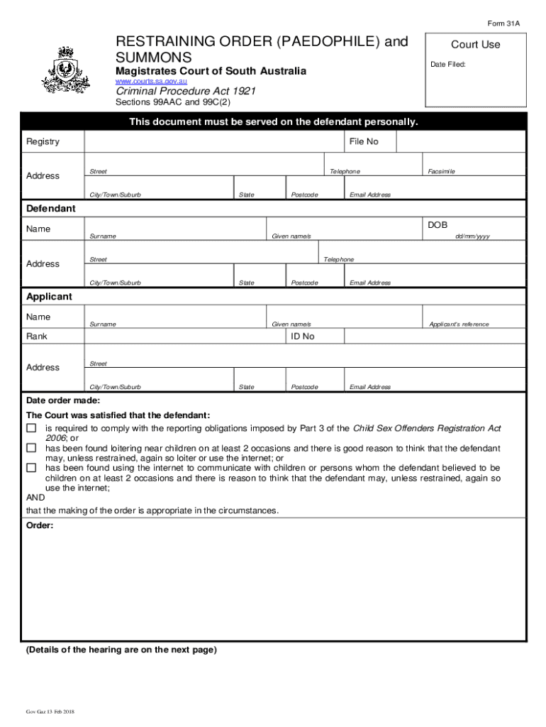 Restraining Order Template Fill Out amp Sign Online DocHub