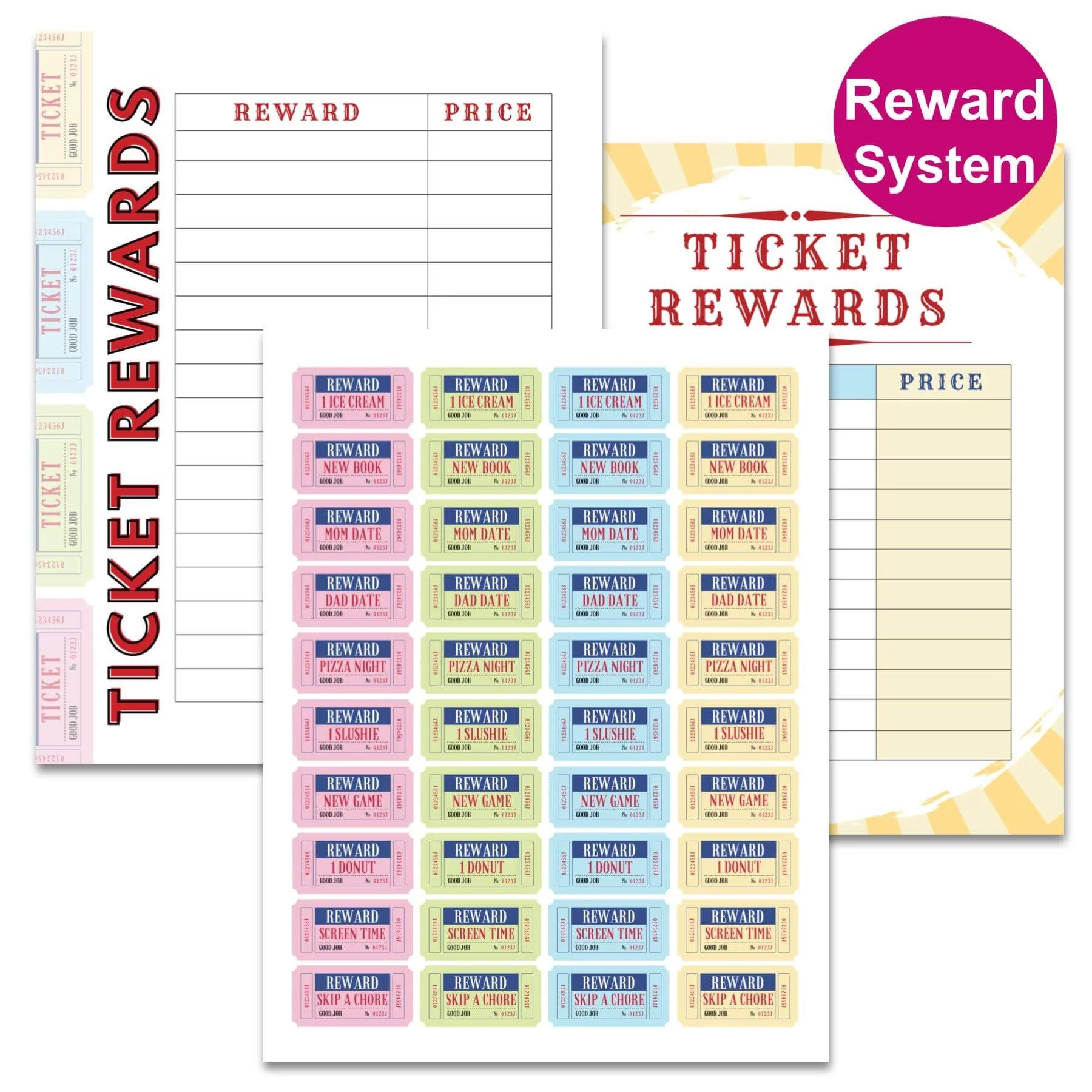 Printable Blank Reward Tickets