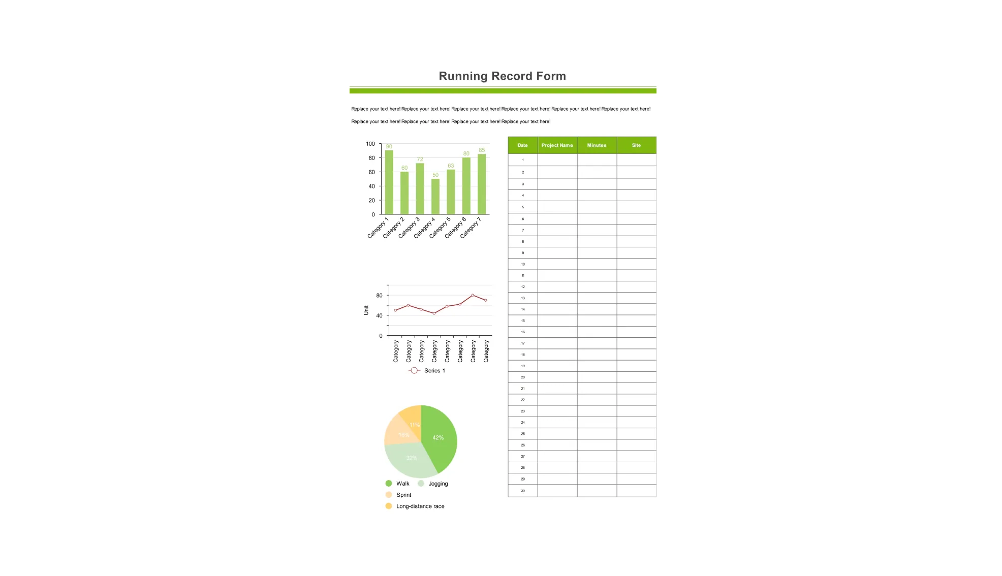 Blank Running Record Form Printable