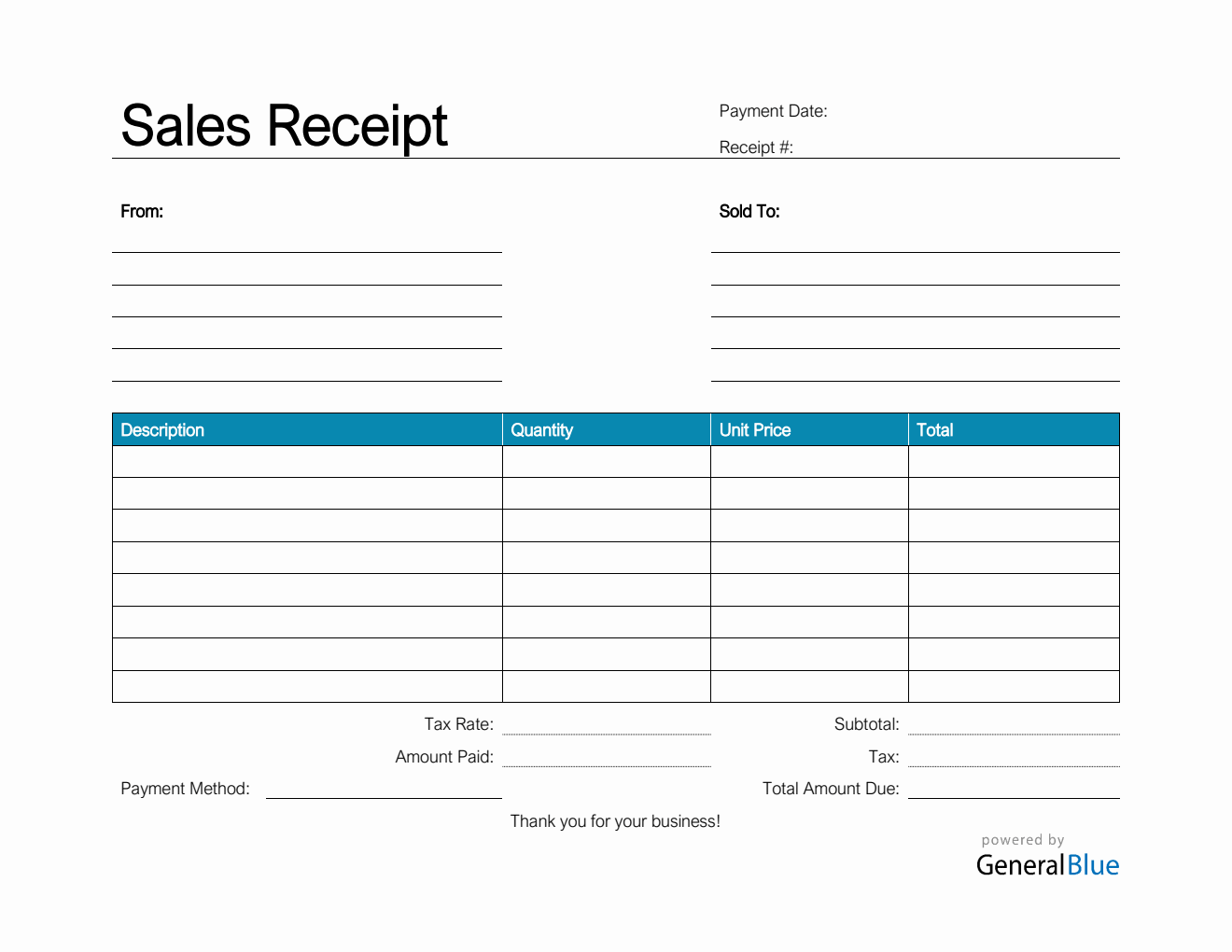 Sales Receipt Templates